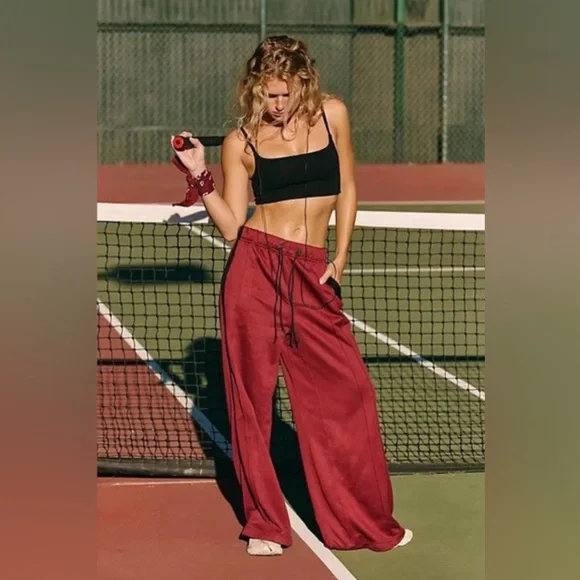 Free People x FP Movement Fineline Pants, Track Pants, Sour Cherry, Size Small - Picture 4 of 7